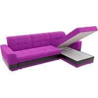 Угловой диван Mebelico Честер 61118 (правый, вельвет фиолетовый/экокожа черный)