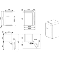 Однокамерный холодильник Smeg FAB5RPG3