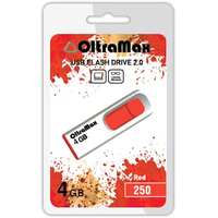 USB Flash OltraMax 250 4GB (красный) [OM-4GB-250-Red]