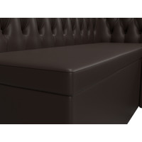 Угловой диван Лига диванов Мирта 262 правый 107607 (экокожа, коричневый)