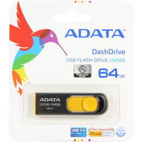 USB Flash ADATA DashDrive UV128 64GB (черный/желтый)