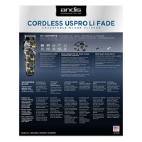 Машинка для стрижки волос Andis Cordless Uspro Li Fade Nation Crown 73100