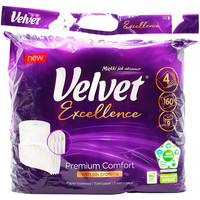 Туалетная бумага Velvet Excellence Silk Proteins (4 слоя, 9 рулонов)