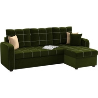 Угловой диван Mebelico Ливерпуль (вельвет, зеленый)