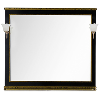  Aquanet Зеркало Валенса 110 (черный краколет/золото) [180295+173024]
