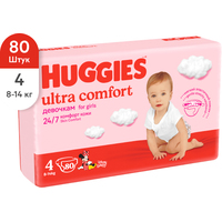 Подгузники Huggies Ultra Comfort 4 для девочек (80 шт)