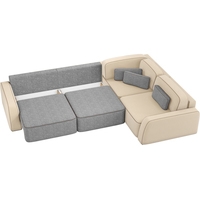 Угловой диван Mebelico Гермес 59306 (рогожка, серый/бежевый/серый)