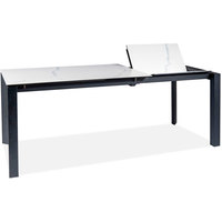 Кухонный стол Signal Metropol Cerammic 120/180x80 (белый мрамор/черный)