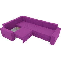 Угловой диван Лига диванов Мэдисон Long 28838 (левый, микровельвет, фиолетовый/черный)