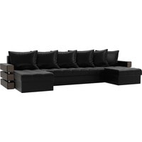 П-образный диван Лига диванов Венеция 100058 (экокожа, черный)