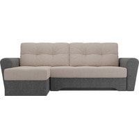 Угловой диван Лига диванов Амстердам 35183 (левый, рогожка, бежевый/серый)