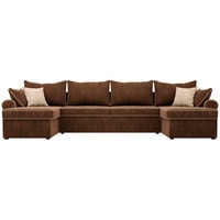 П-образный диван Лига диванов Элис 31486 (велюр, коричневый)