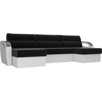 П-образный диван Лига диванов Форсайт 100825 (черный/белый)