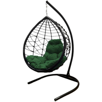 Подвесное кресло M-Group Капля Лори 11530404 (черный ротанг/зеленая подушка)
