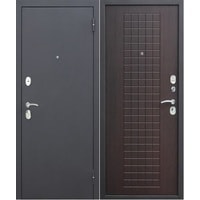 Металлическая дверь ЮрСталь Гарда 205x96 (черный муар/венге, правый)