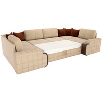 П-образный диван Лига диванов Николь 29465 (рогожка, бежевый)