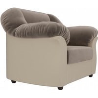 Интерьерное кресло Лига диванов Карнелла 105826 (велюр, коричневый/экокожа, бежевый)