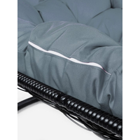 Подвесной диван M-Group Лежебока 11180409 (с черным ротангом/серая подушка)
