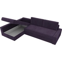 Угловой диван Лига диванов Версаль 105811 (левый, велюр, фиолетовый/бежевый)