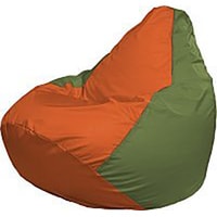 Кресло-мешок Flagman Груша Медиум Г1.1-216 (оранжевый/оливковый)
