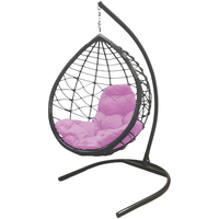 Подвесное кресло M-Group Капля Лори 11530308 (серый ротанг/розовая подушка)