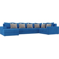 П-образный диван Mebelico Мэдисон-П 106897 (правый, голубой/бежевый)