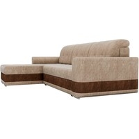 Угловой диван Mebelico Честер 61105 (левый, велюр, бежевый/коричневый)