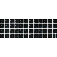 Наклейки с русской раскладкой KST ENRU-V50102 (для MacBook, черная основа/синие символы)