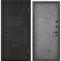 Металлическая дверь Torex Delta PRO PP-41 205x95 (черная шагрень/бетон–темный серый, правый)