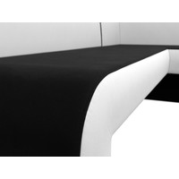 Угловой диван Лига диванов Кармен правый 107008 (микровельвет черный/экокожа белый)