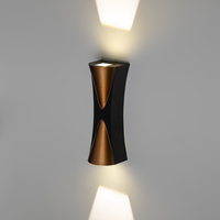 Фасадный светильник ЭРА WL43 BK+GD светодиодная 6Вт 3500К IP54 Б0054422 (черный/золото)