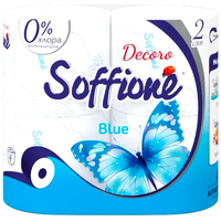 Туалетная бумага Soffione Decoro Blue 2х слойная (4шт)