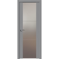 Межкомнатная дверь ProfilDoors 22U L 80x200 (манхэттэн/lacobel серебряный лак)