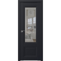 Межкомнатная дверь ProfilDoors 2.103U L 70x200 (черный матовый, стекло прозрачное)