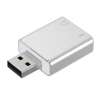 USB аудиоадаптер USBTOP USB Hi-Fi3D 2.1/7.1 (серебристый, без кабеля)