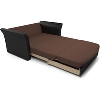 Диван Мебель-АРС Малютка №2 (рогожка/экокожа, шоколад/темно-коричневый)
