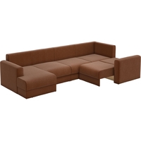 П-образный диван Mebelico Мэдисон 59253 (рогожка, коричневый)
