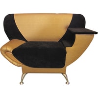 Интерьерное кресло Виктория Мебель Шарм р 363 (правый, искусственная кожа/ткань, желтый/черный)