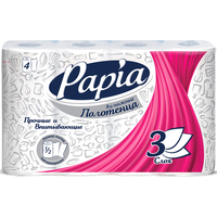 Бумажные полотенца Papia Белые (3 слоя, 4 рулона)