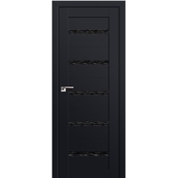 Межкомнатная дверь ProfilDoors 7U L 90x200 (черный матовый/мателюкс дождь черный)