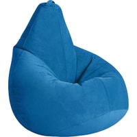 Кресло-мешок Kreslomeshki Груша велюр (XXL, сине-голубой)