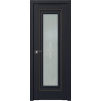 Межкомнатная дверь ProfilDoors 24U L 60x200 (черный матовый/узор матовый/золото)