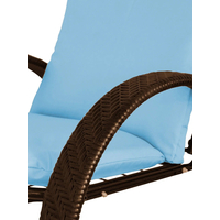 Кресло M-Group Фасоль 12370203 (коричневый ротанг/голубая подушка)