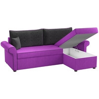 Угловой диван Mebelico Милфорд (вельвет, фиолетовый/черный)