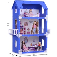 Кукольный домик Krasatoys Екатерина с мебелью 000262 (белый/синий)