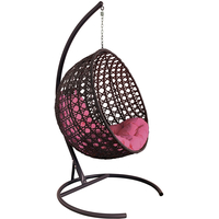 Подвесное кресло M-Group Круг Люкс 11060208 (коричневый ротанг/розовая подушка)