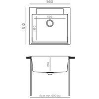 Кухонная мойка Polygran Argo-560 (опал)