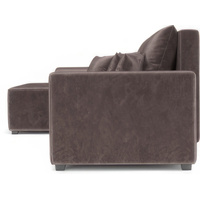 Угловой диван Мебель-АРС Каскад левый (бархат серо-шоколадный Star Velvet 60 Coffee)