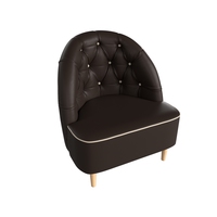 Интерьерное кресло Mebelico Амиса 306 110060 (экокожа коричневый/кант бежевый)
