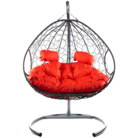 Подвесное кресло M-Group Для двоих 11450306 (серый ротанг/красная подушка)